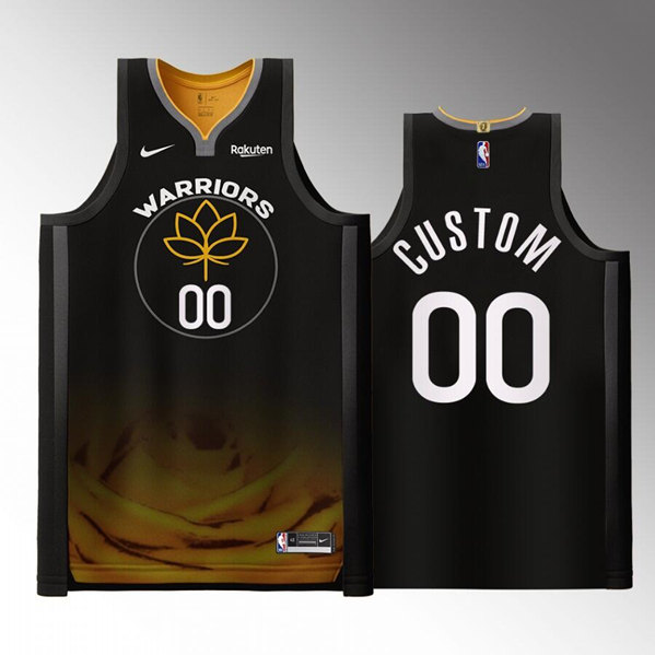 Men's Golden State Warriors Active Player Custom 2022/23 Black City edition Stitched Basketball Jersey